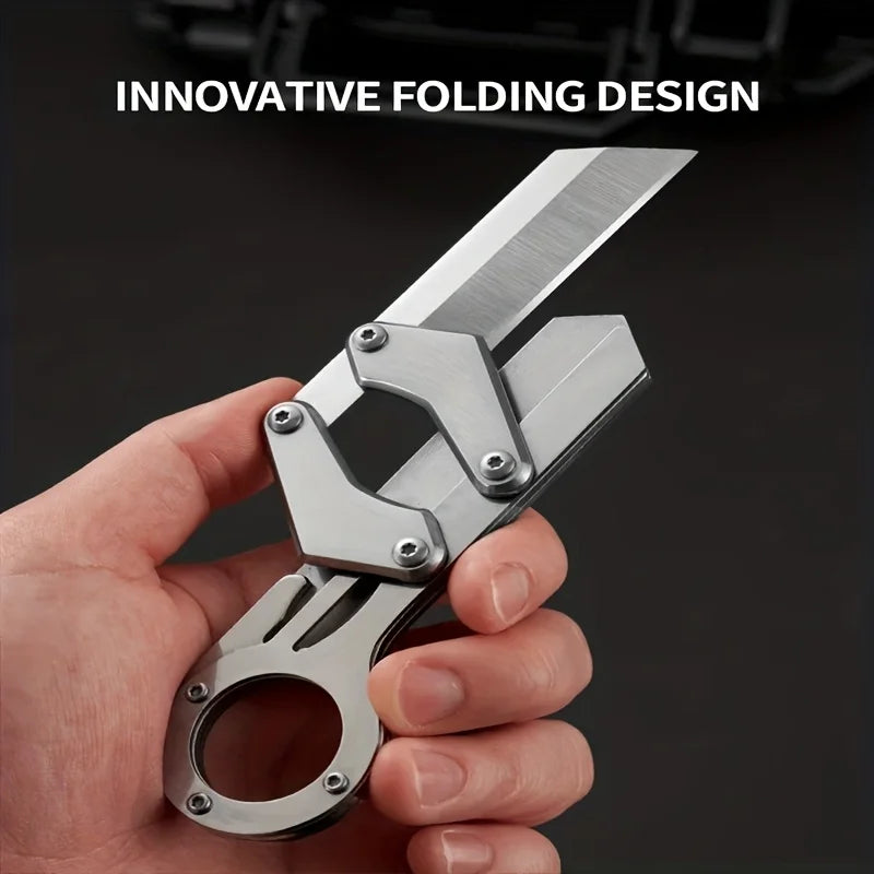 1PC Multifunctional Stainless Steel Folding Pocket Knife Creative Deformation Design for Outdoor Survival