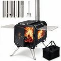 Large Hot Tent Stove with Wide Base, Portable Wood Burning Camping Stove