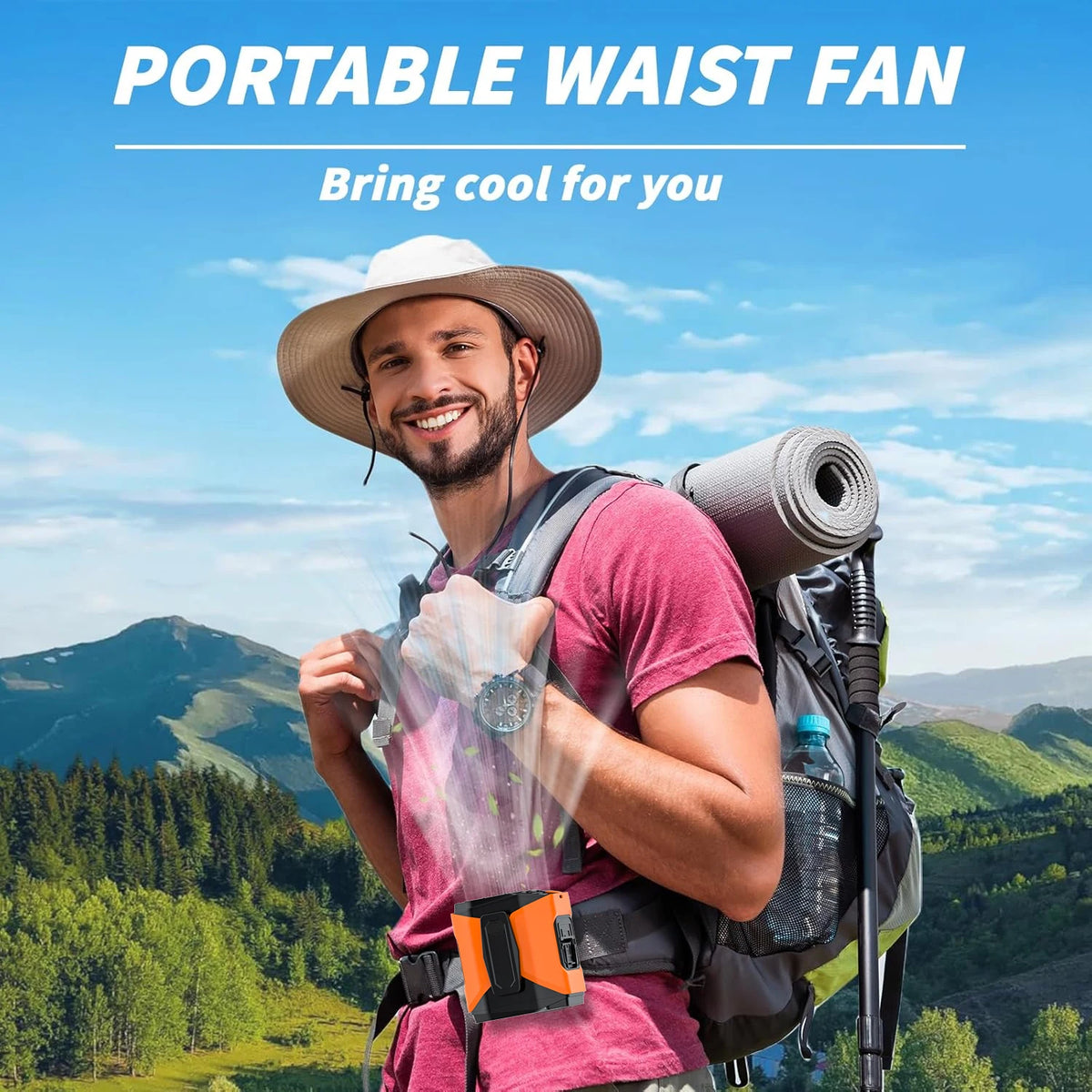Portable Waist Fan Clip On, MAX 7H Work Time, Rechargeable Wearable Shirt Fan with Light,with Power Bank Function,16000RPM Powerful 5 Speed Belt Fans Personal Fan - Macgyverzoutpost