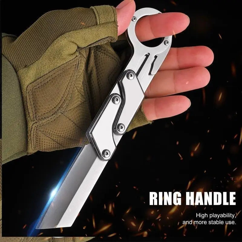1PC Multifunctional Stainless Steel Folding Pocket Knife Creative Deformation Design for Outdoor Survival