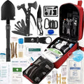 142-Piece Emergency Survival Kit with MOLLE Pocket Essential Gear for Camping Hunting Gardening Outdoor Adventure Creative Gift