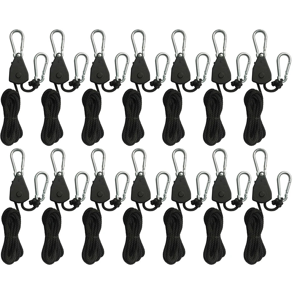 1-16pcs 2m Camping Tent Rope Tensioners Lanyard Hanging Awning Tensioners Ratchet Hanger Pulley Lifting Pulley Hook