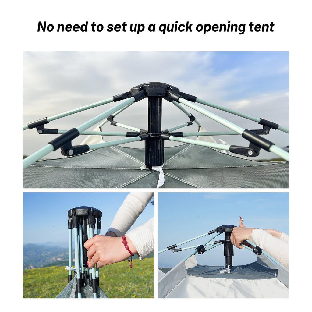 Spherical Hexagonal Camping Tent - Quick-Set Design with Sun/Wind-Resistant Oxford Fabric & 6-Sided Mesh Ventilation