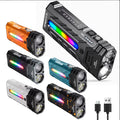 5000LM Rechargeable Magnetic LED Flashlight, 55 Modes, RGB Ambient Light, Spotlight & Floodlight, for Camping Hiking Emergency Use - Macgyverzoutpost