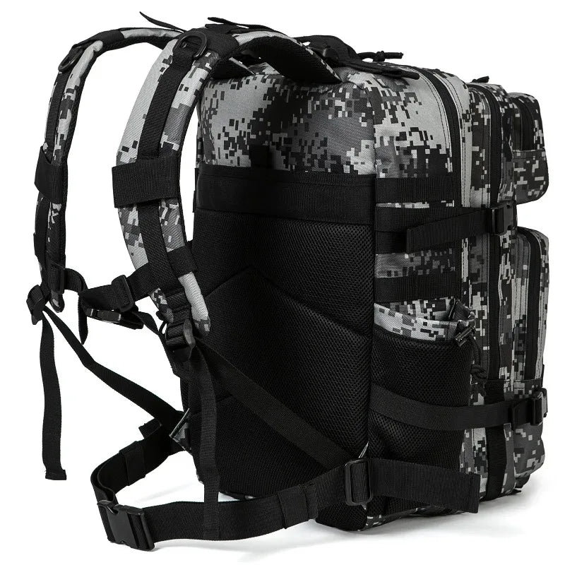 Men 45L Molle Tactical Rucksack, Outdoor Hiking Survival Backpack, EDC Gym Hunting Bag With Water Bottle Holder - Macgyverzoutpost