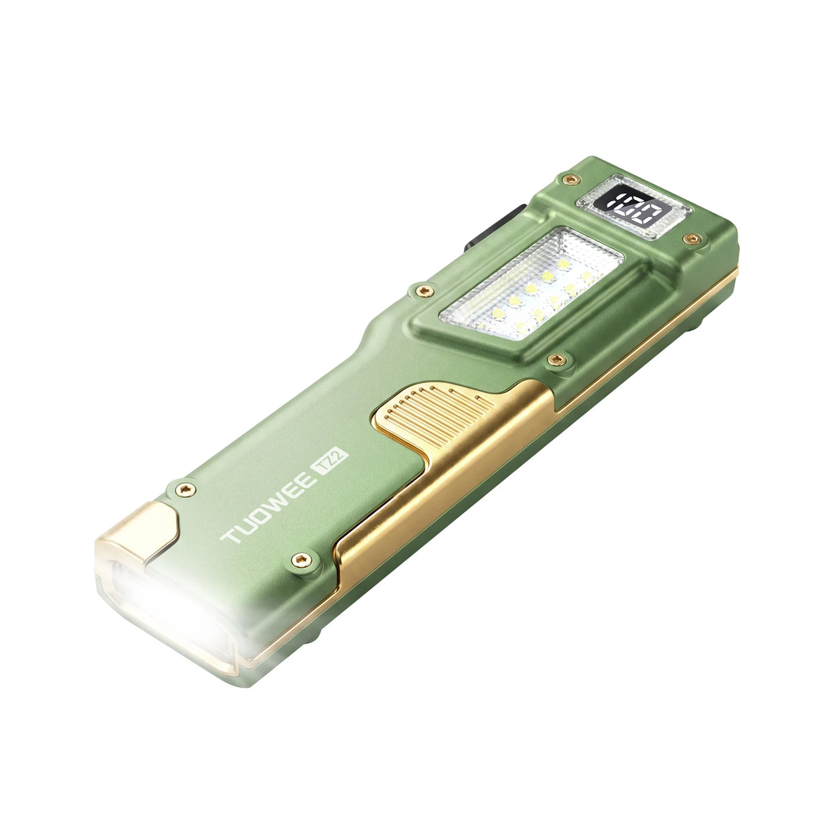 3000 Lumens EDC Tactical Flashlight USB Rechargeable 4 Light Modes White Red UV COB Side Light Shockproof Water Resistant Pocket Torch with Clip Digital Power Display for Camping Fishing Scorpion Detection Car Repair