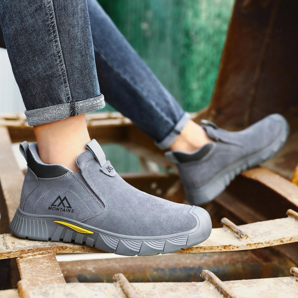 All Season Industrial Safety Shoes for Men Women Steel Toe Sneakers with Impact Resistant Steel Toe Cap Lightweight Comfortable Design for Construction Work, Wear Resistant Durable Full Sizes