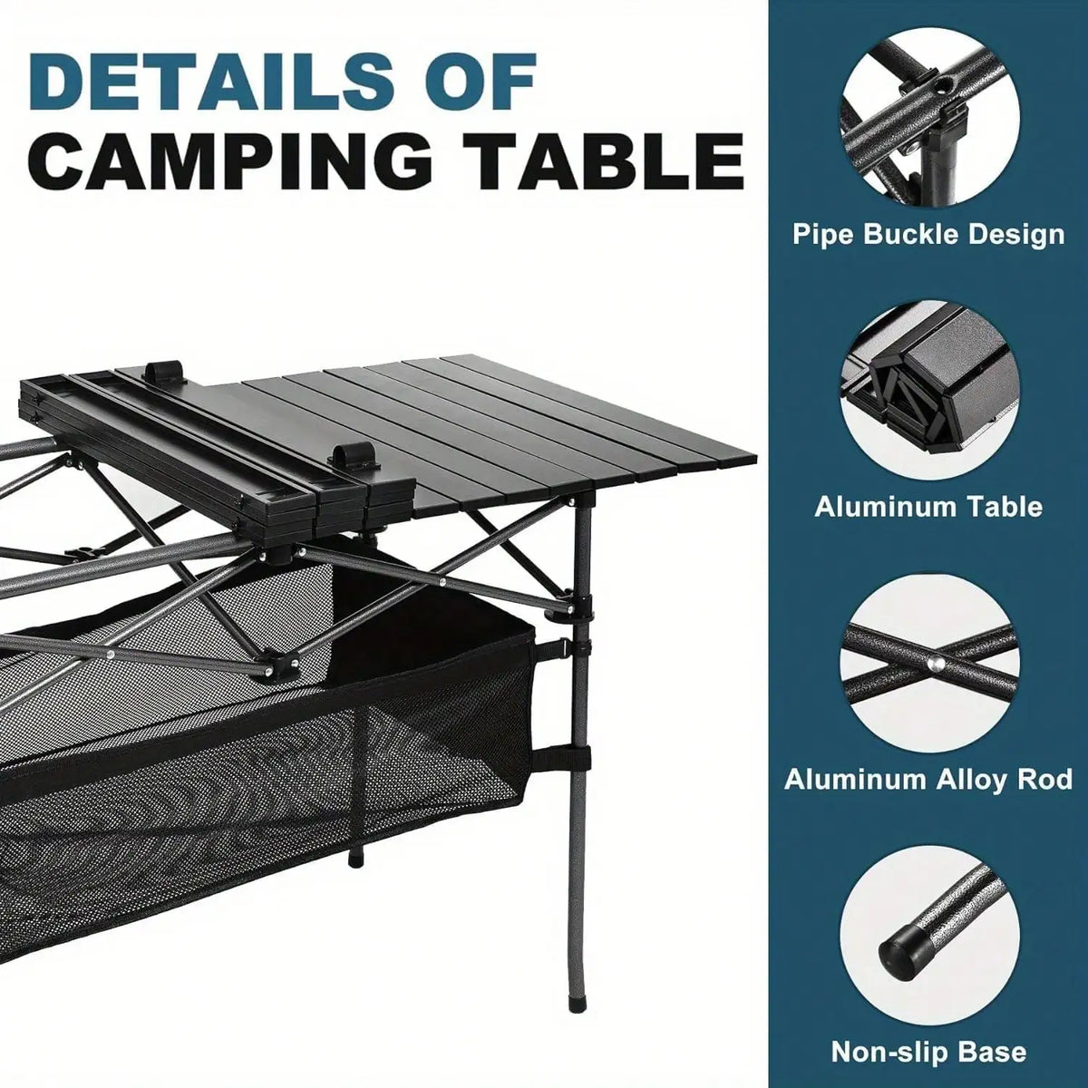 Aoran Outdoor Folding Portable Picnic And Camping Table, Aluminum Roll-Up Table With Easy-To-Carry Bags, Suitable For Indoor And Outdoor Use, Macgyverzoutpost