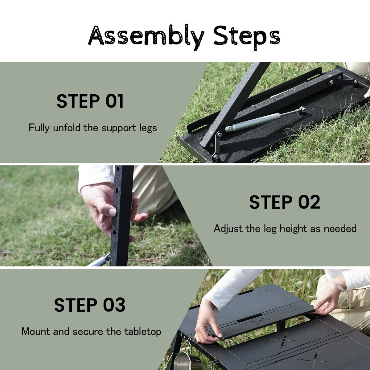 PAKICETUS Foldable Camping Table, Lightweight Portable Outdoor Utility Table for Backpacking, Hiking, Picnic, Travel, Garden & Family Outdoor Activities