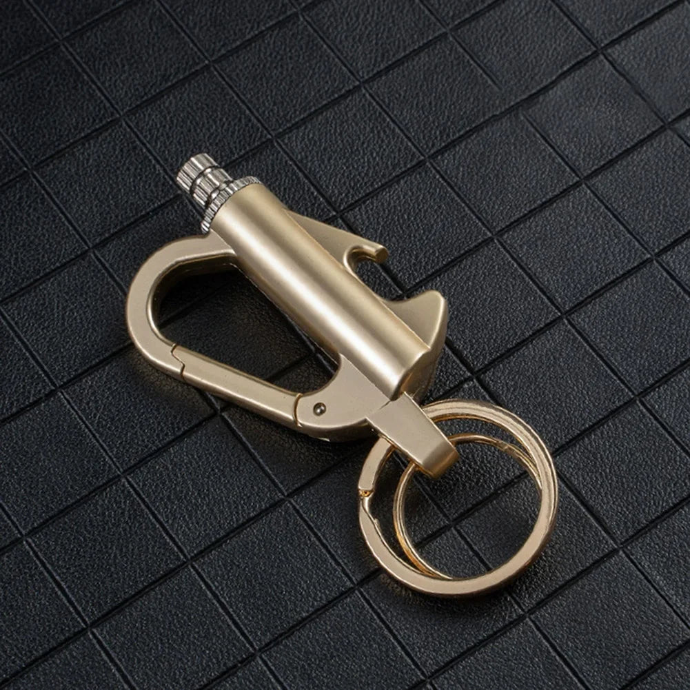 Metal Permanent Match Lighter Keychain Outdoor Emergency Igniter Waterproof Cigarette Flint Fire Keychain