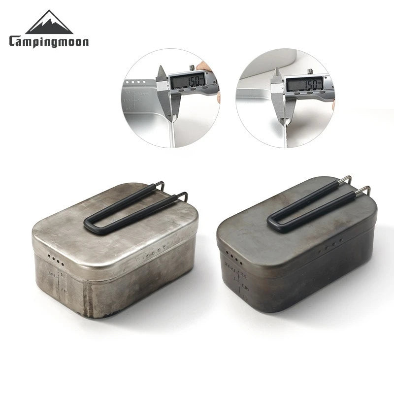 CAMPINGMOON H-2013 Large Aluminum Large Capacity Bento Box for Camping and Picnicking Portable Aluminum Lunch Box with Pressure Relief, Thickened, High Temperature Resistant Camping Cooking Tool Multi Functional Travel Large