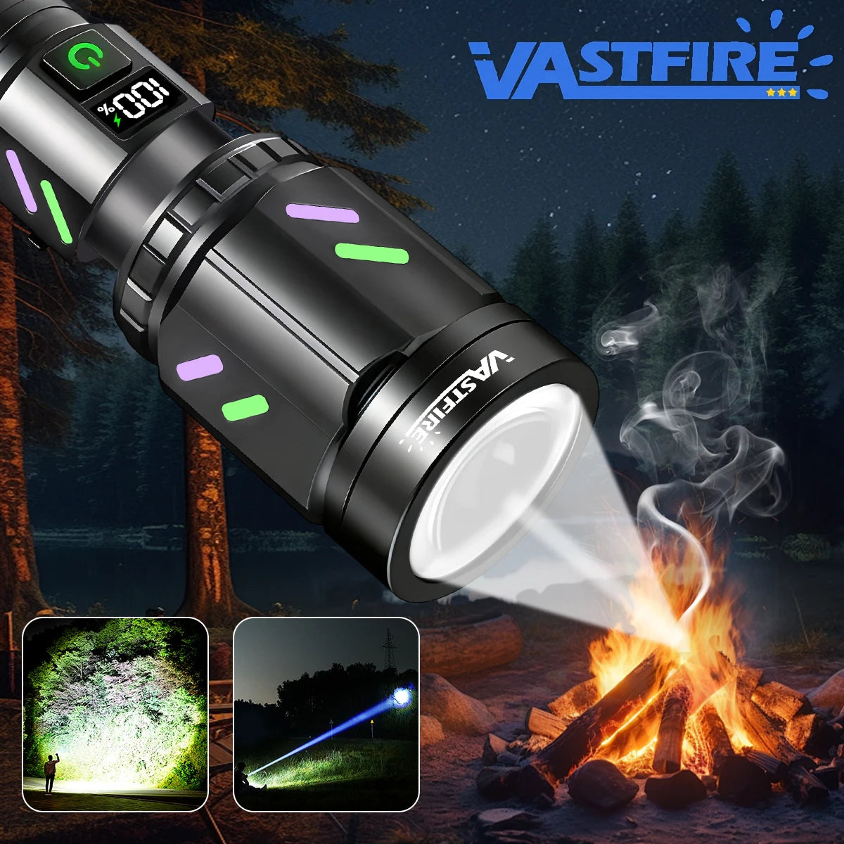 Rechargeable IPX6 Waterproof Flashlight, Zoom White LED Torch CE UKCA FCC Certified for Hunting Outdoor, US Warehouse - Macgyverzoutpost