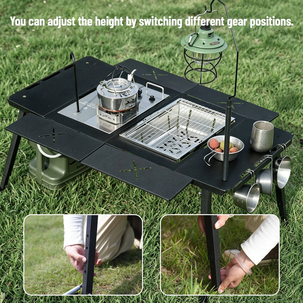 PAKICETUS Foldable Camping Table, Lightweight Portable Outdoor Utility Table for Backpacking, Hiking, Picnic, Travel, Garden & Family Outdoor Activities