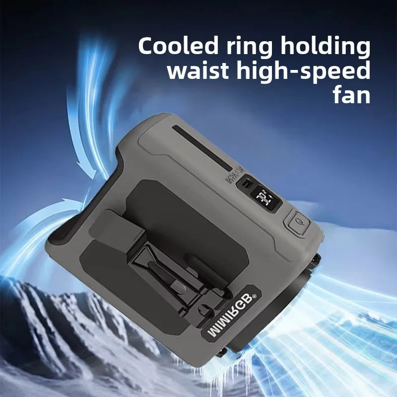 10000mAh Portable Waist Clip Fan Neck Hanging Fan for Outdoor Working Travel cooling fan with Power bank function - Macgyverzoutpost