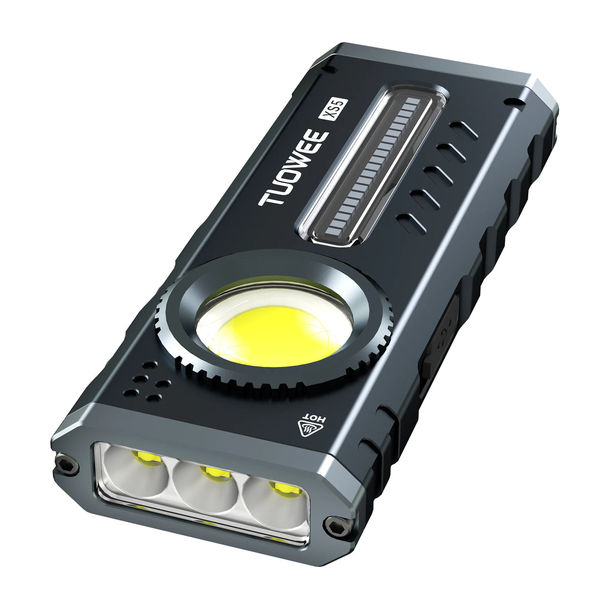 2000LM EDC Bright Flashlight, 11 Lighting Modes, RGB Color Light & Red Light, Magnetic Base, Pocket Clip, Stepless Dimming, Portable Torch