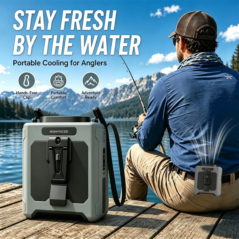 10000mAh Portable Waist Clip Fan Neck Hanging Fan for Outdoor Working Travel cooling fan with Power bank function - Macgyverzoutpost