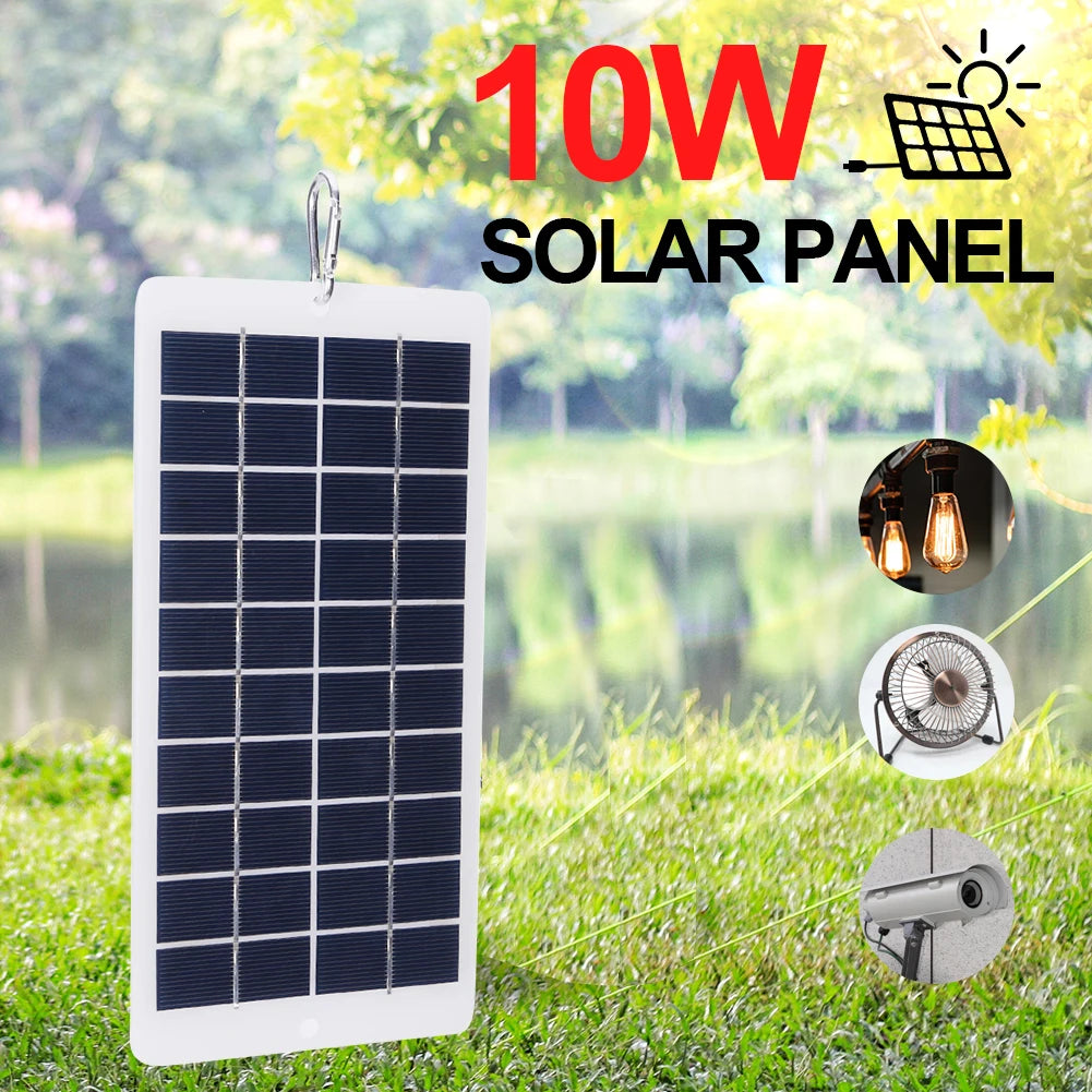 10W 5V USB Battery Charger Solar Panel Waterproof 900MA Output Lightweight Scratchproof Power Bank - Macgyverzoutpost