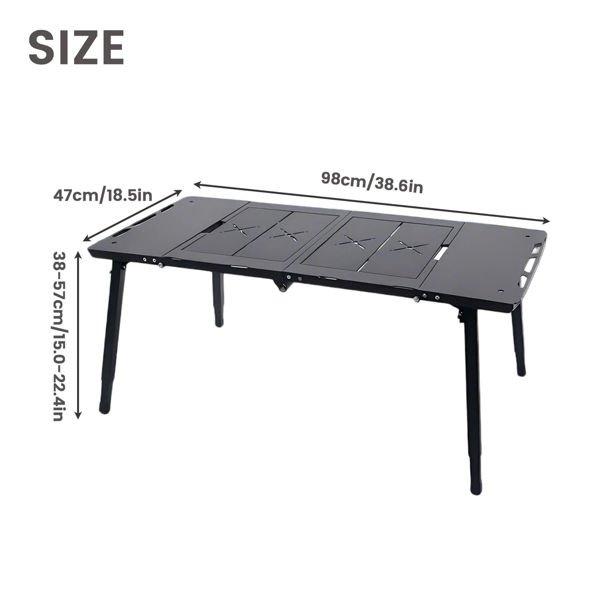 PAKICETUS Foldable Camping Table, Lightweight Portable Outdoor Utility Table for Backpacking, Hiking, Picnic, Travel, Garden & Family Outdoor Activities