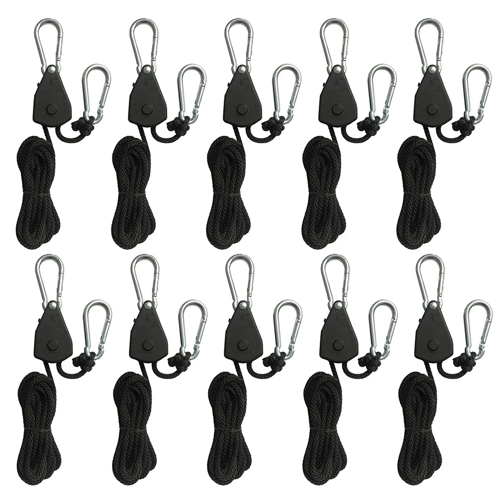 1-16pcs 2m Camping Tent Rope Tensioners Lanyard Hanging Awning Tensioners Ratchet Hanger Pulley Lifting Pulley Hook