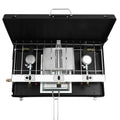 3-Burner Camping Stove Foldable, Portable Gas Grill with 4.5kW Total Power, Piezo Ignition and Windscreen Lid for Outdoor Cooking