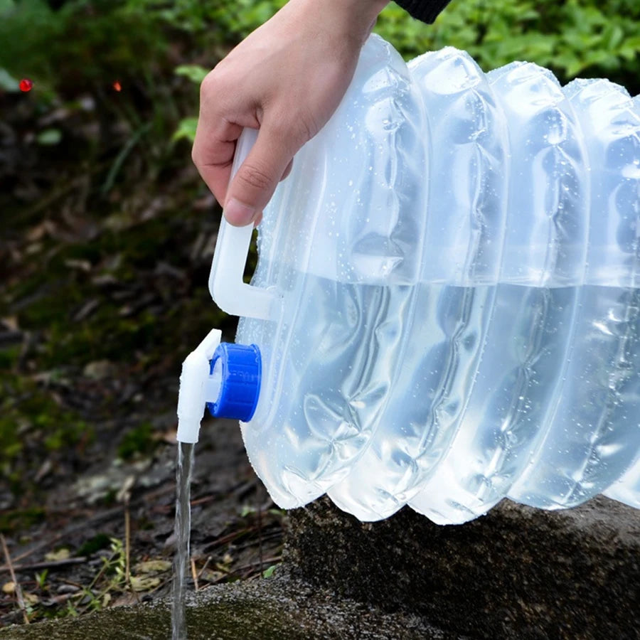 Portable 5/10L /15L Outdoor Foldable Collapsible Drinking Car Water Bag Carrier Container