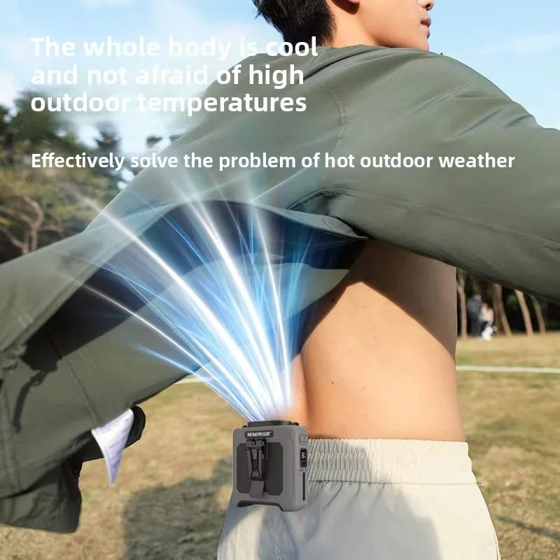 10000mAh Portable Waist Clip Fan Neck Hanging Fan for Outdoor Working Travel cooling fan with Power bank function - Macgyverzoutpost