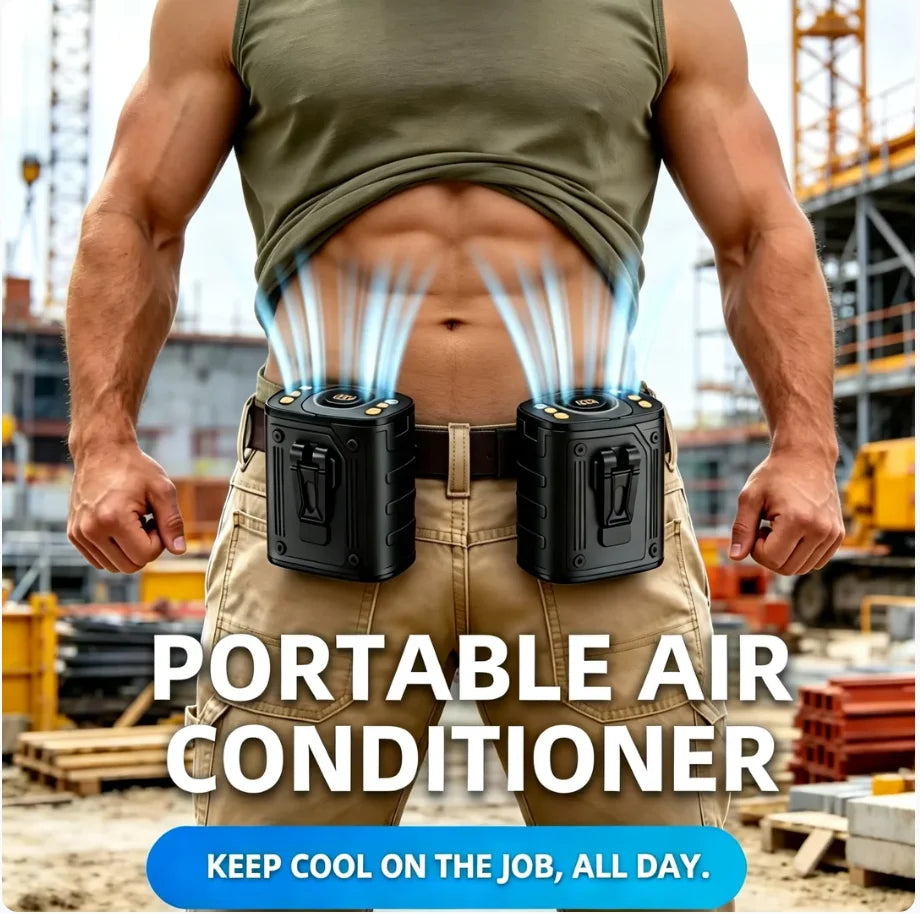 2026 New Waist Portable Fan,Handheld Neck Mini Desktop Fan,Emergency Power Bank Function,5000mAh 10H Long Lasting,100 Speed Adjustable,LED Flashlight&SOS Light,Type-C Rechargeable Ultra Quiet Fan - Macgyverzoutpost