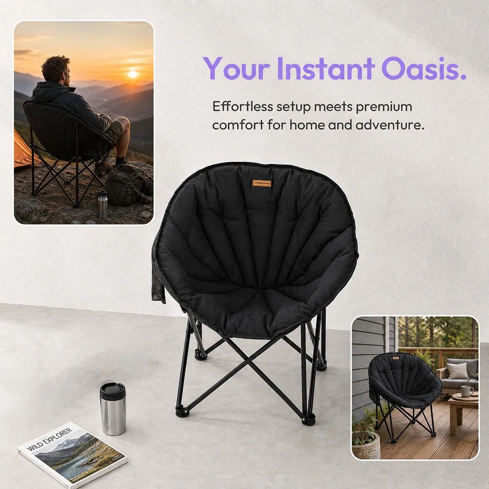 Extra Large Heavy-Duty Outdoor Camping Folding Chair with 330 Lbs Capacity Includes Storage Bag Side Net Pocket Cooler And Sport Kit