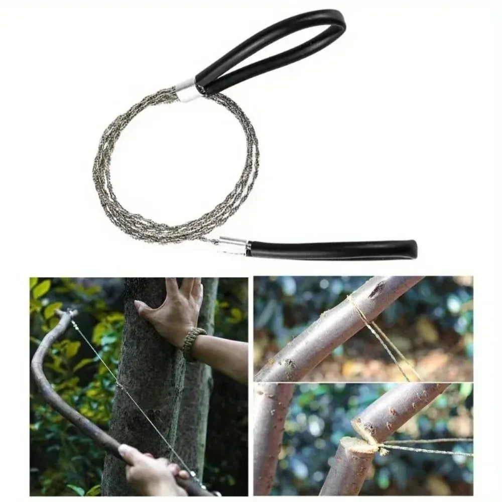 Portable Stainless Steel Wire Saw PVC Pipe Cable Saw Manual Chain Saw Suitable for Hiking Camping Hunting Cutting Rope Saw