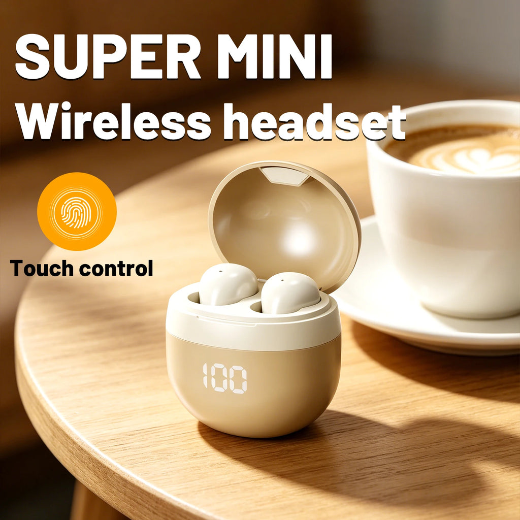 Small Wireless Bluetooth Headphones, Side Sleeping Not Pressing Ear And Sports Invisible In Ear Noise Cancelling, Low Latency, Long Battery Life HiFi Bass 6D Sound Effect Sleep Earbuds For Android IOS