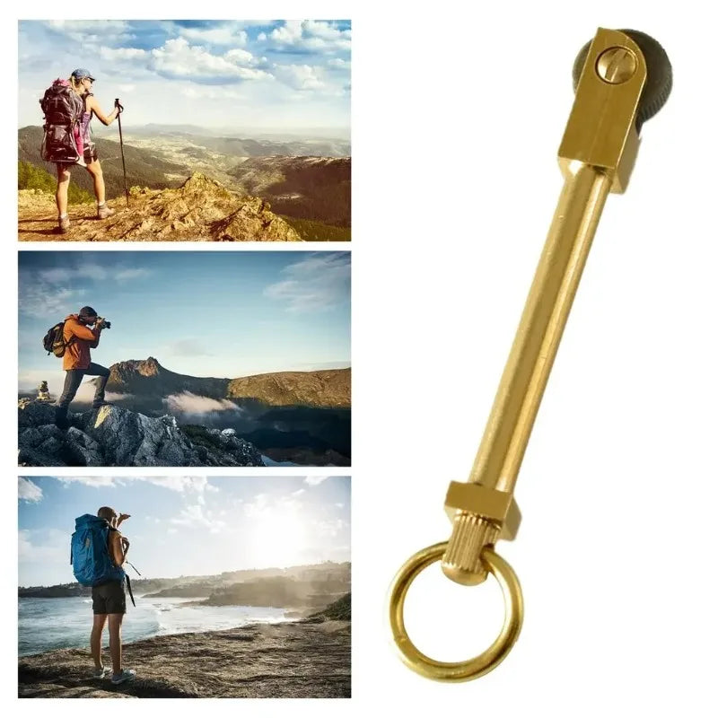 Portable Outdoor Brass Fire Starter, Mini Pulley Flint Holder, Fire Stick Starter, Field Fire Starter. Wilderness Survival Tools