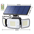 Intelamp Top Brand Long Life 4000Mah Outdoor Solar Led Lights Spotlight Large Solar Panel With 3 Modes Two Motion Sensors Security Flood Light For Garden Yard Garage - Macgyverzoutpost