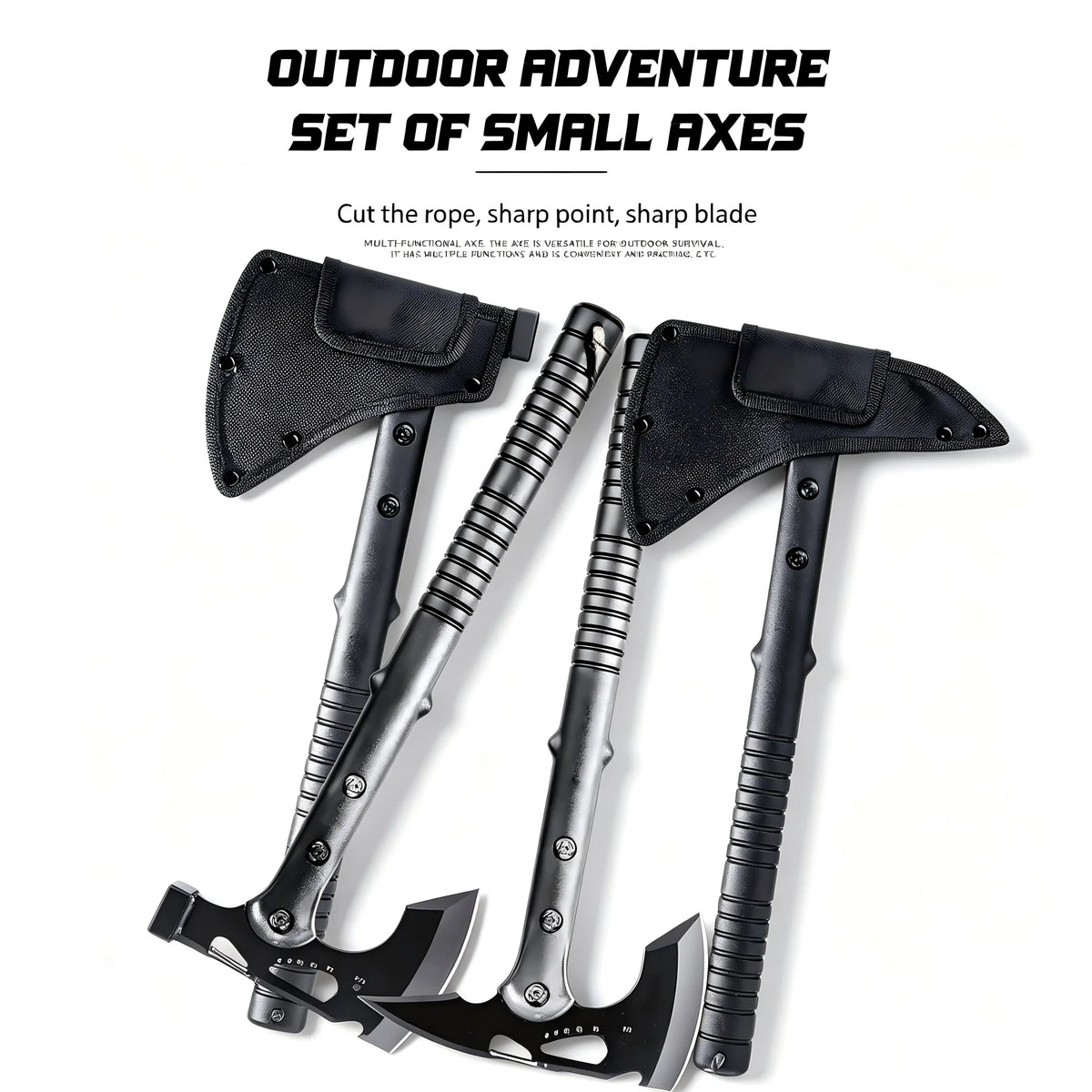 Multifunctional Camping Hatchet Non Slip Grooved Handle Portable Hand Axe With Protective Nylon Sheath Lightweight Outdoor Cutting Tool For Camping Firewood Cutting Hiking Backpacking
