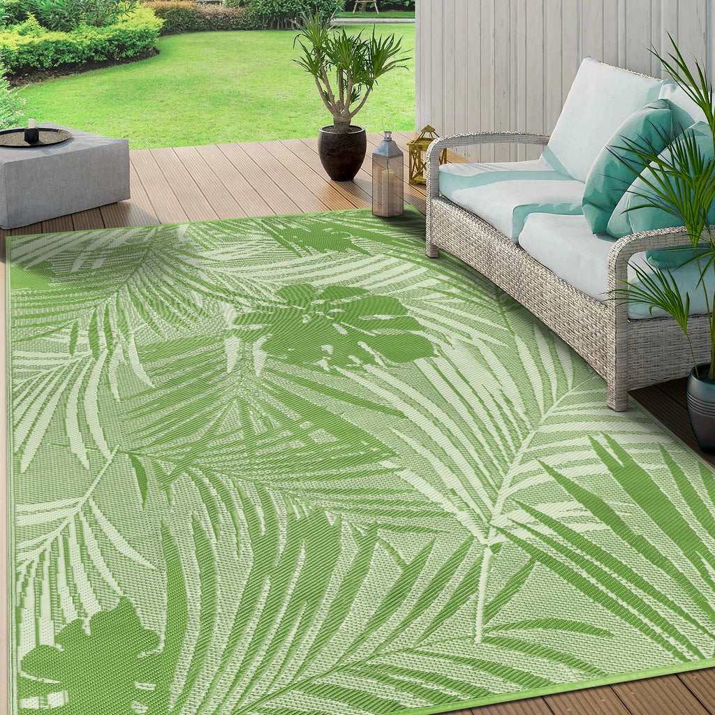 8‘x10' Outdoor Rug Waterproof Recycled Plastic Straw Rug Patio Rug Indoor Outdoor Carpet for Patio Deck Camping RV Beach