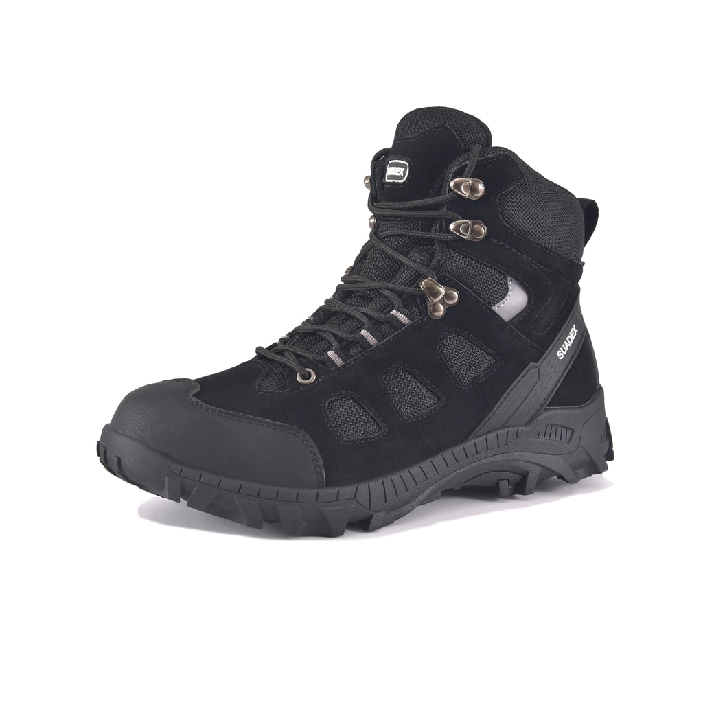 SUADEX Men Work Boots Anti-smashing Safety Motorcycle Combat Boots