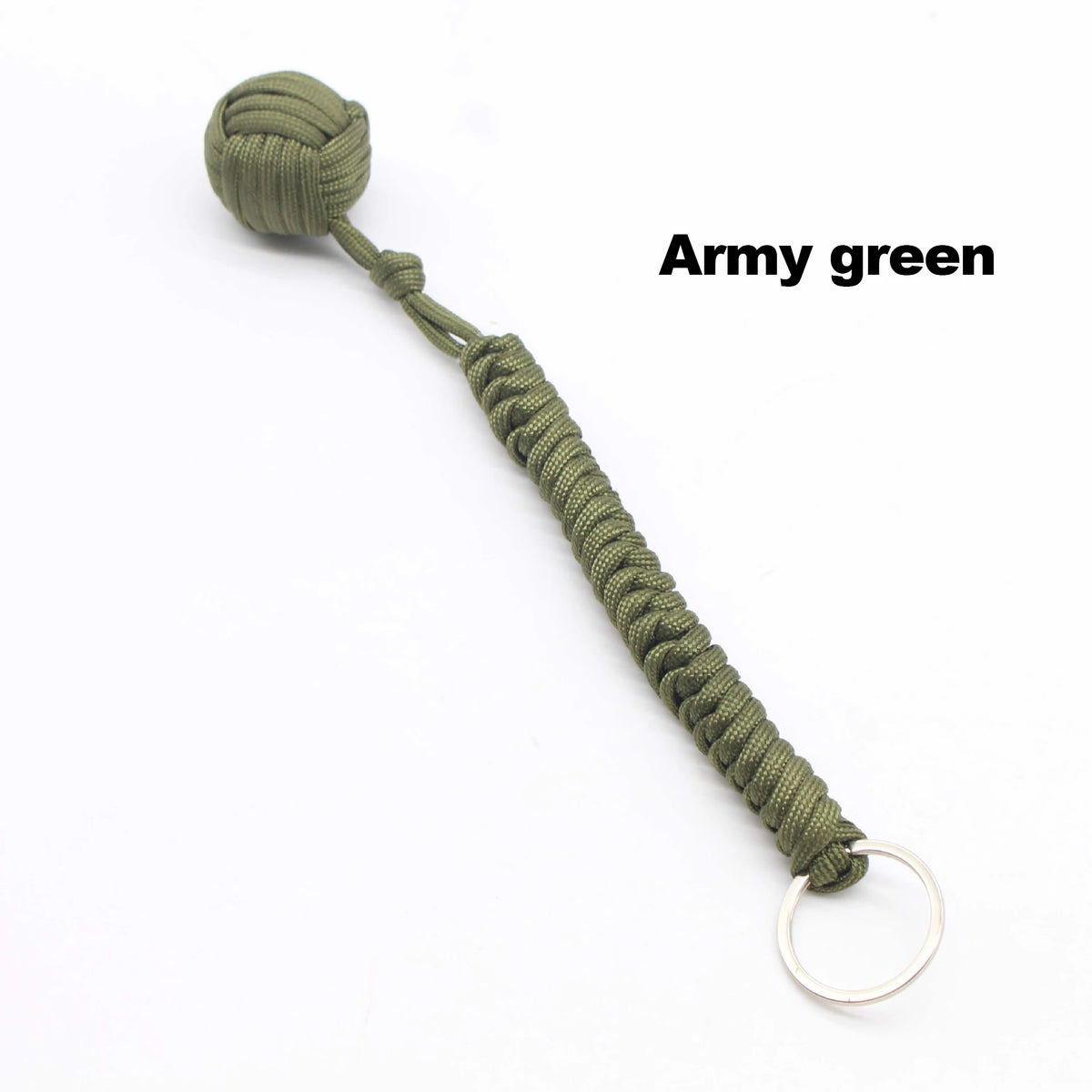 Outdoor Security Protection Black Monkey Fist Steel Ball for  Self Defense Lanyard Survival Key Chain