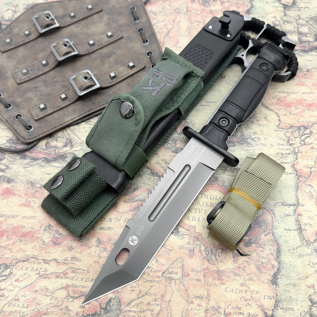 Multifunctional Knife, Essential for Wilderness Survival, Non-Slip Handle, Comes with Sheath