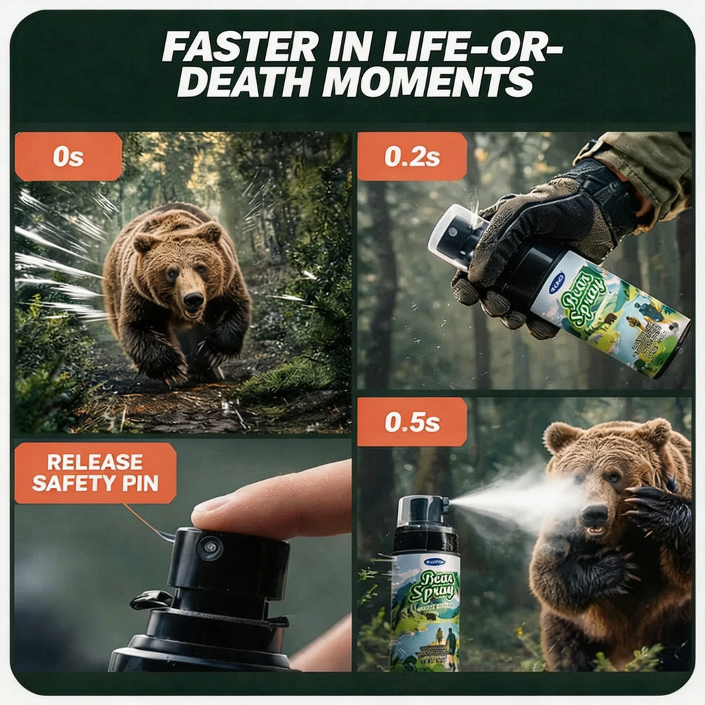 100ml Wildlife Repellent Spray Safety Lock Bear Dog Deterrent Pepper Oil Non-Lethal Camping Outdoor Hiking Forest Animal Gear