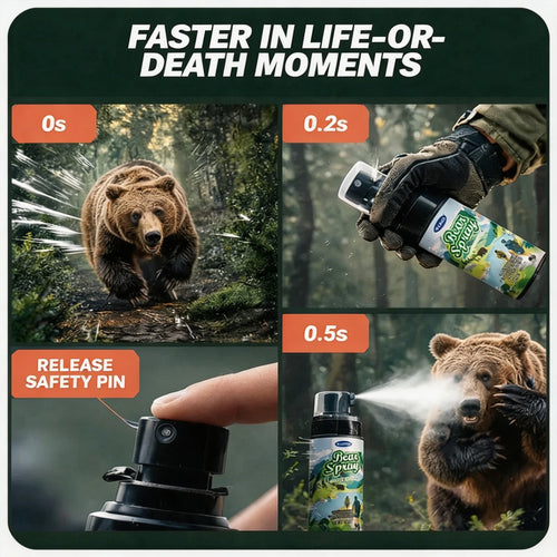 100ml Wildlife Repellent Spray Safety Lock Bear Dog Deterrent Pepper Oil Non-Lethal Camping Outdoor Hiking Forest Animal Gear