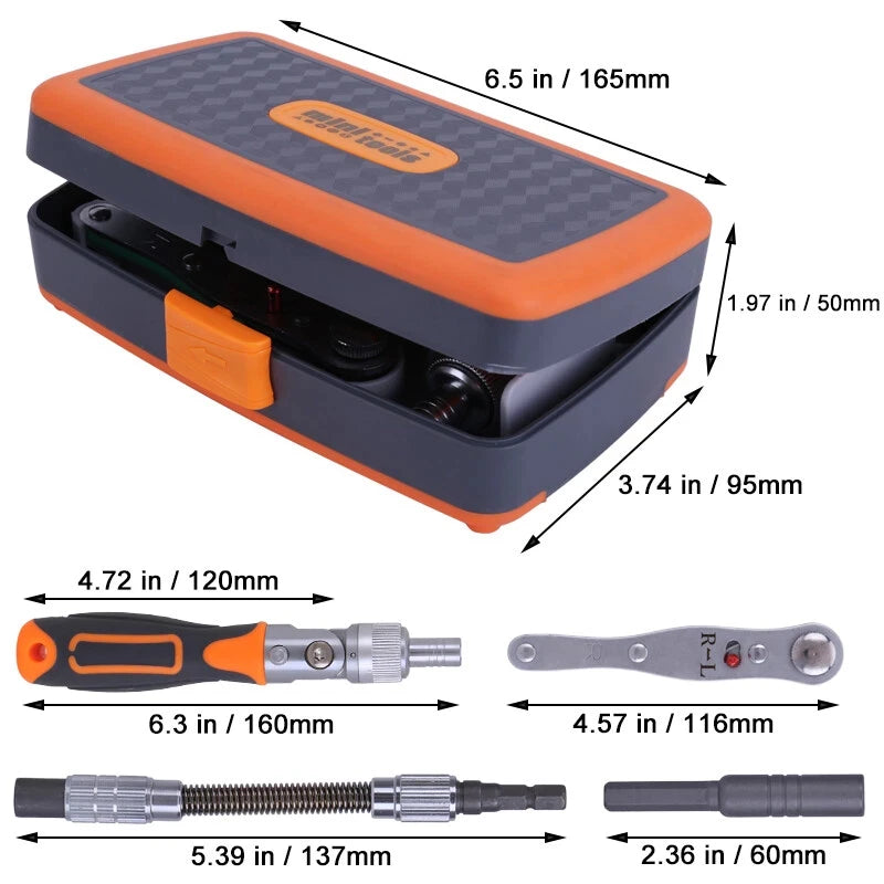 38 in 1 Household Labor Saving Ratchet Screwdriver Bit Set Multipurpose Tool Kit Hardware Tools Combination Wrenches Toolbox