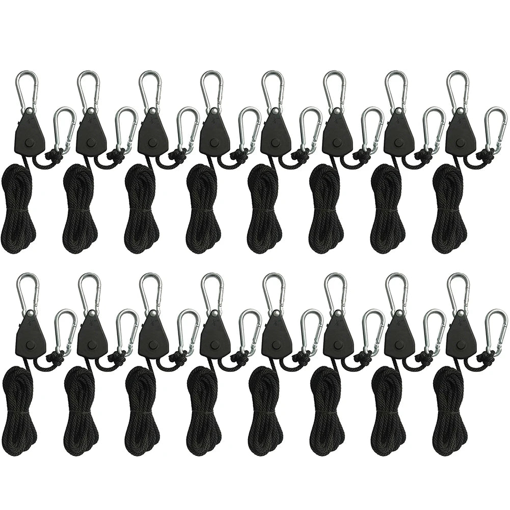 1-16pcs 2m Camping Tent Rope Tensioners Lanyard Hanging Awning Tensioners Ratchet Hanger Pulley Lifting Pulley Hook