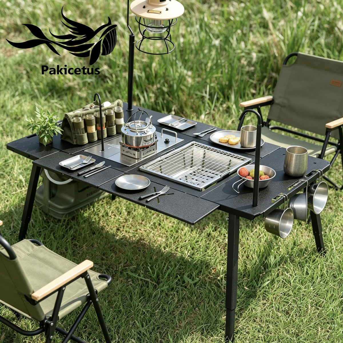 PAKICETUS Foldable Camping Table, Lightweight Portable Outdoor Utility Table for Backpacking, Hiking, Picnic, Travel, Garden & Family Outdoor Activities