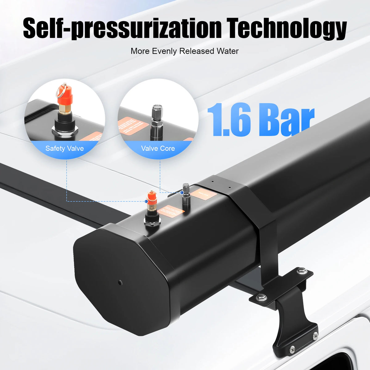 30L/18L Car Camping Shower Portable Water Tank for Camping, Roof Rack Mount Road Shower, Outdoor Activities Water Supply