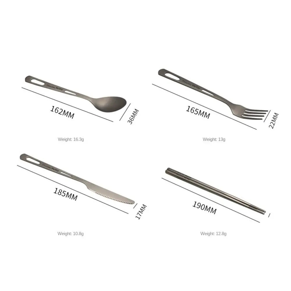 Portable Outdoor Dinnerware Sets Ultralight Travelling Knife Fork Spoon Chopstick Titanium Tableware Flatware Set Camping - Macgyverzoutpost