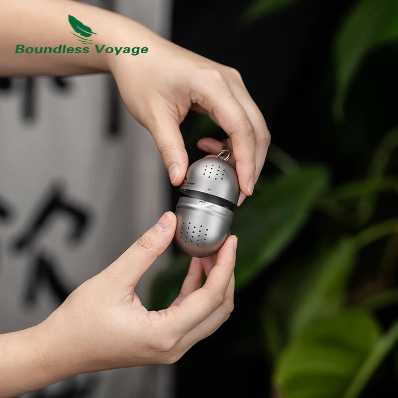 Boundless Voyage Titanium Tea Strainer Infusers Tea Ball with Extended Chain & Hook for Loose Tea, Herbs Ti/3207A - Macgyverzoutpost