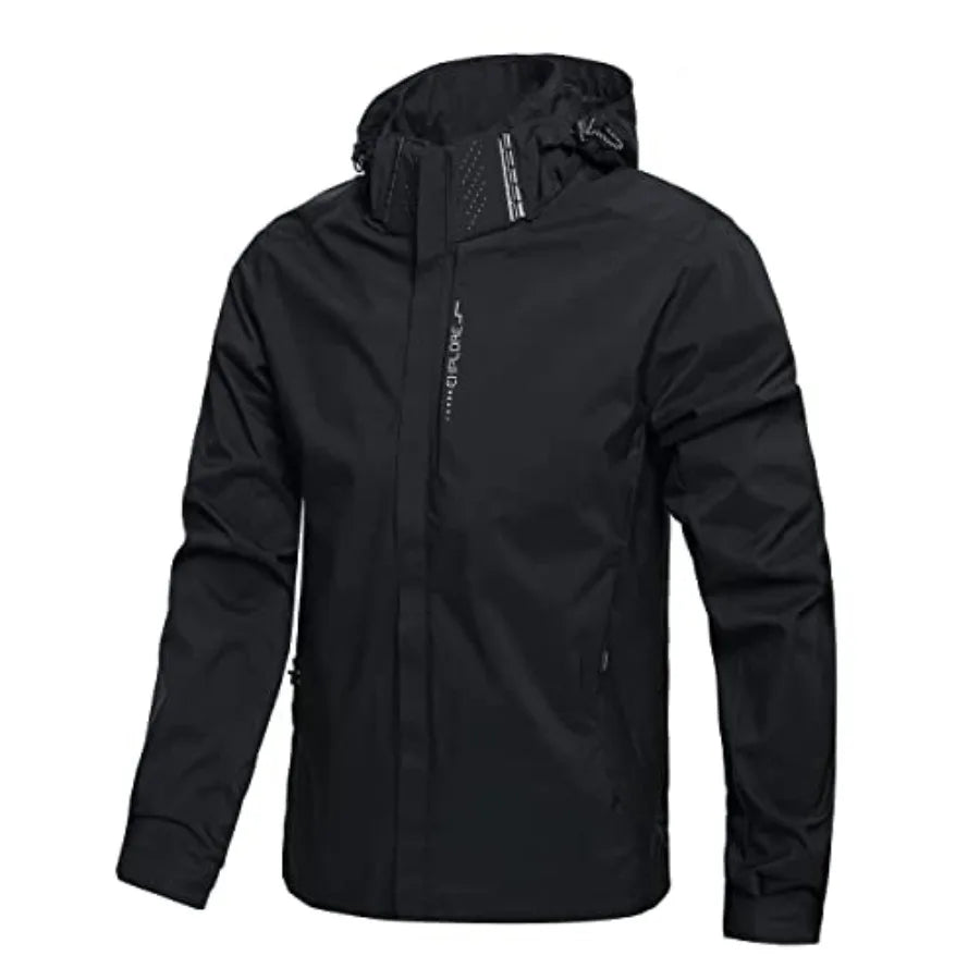 Men's Lightweight Waterproof Rain Jacket, Shell Hooded Outdoor Raincoat Hiking Windbreake jacket - Macgyverzoutpost