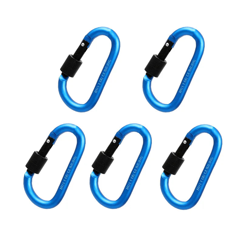 5PCS Carabiner Clip Set Aluminium Alloy Tourist Hooks Fishing Carbin Buckle Caribiner Key Holder Keychain Camping Karabiners