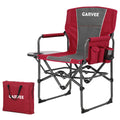 1 Pack / 2 Pack Oversized Heavy Duty Folding Directors Chair for Adults, 400 Lbs Capacity Portable Camping Chair with Side Table, Cup Holder & Side Pocket,
