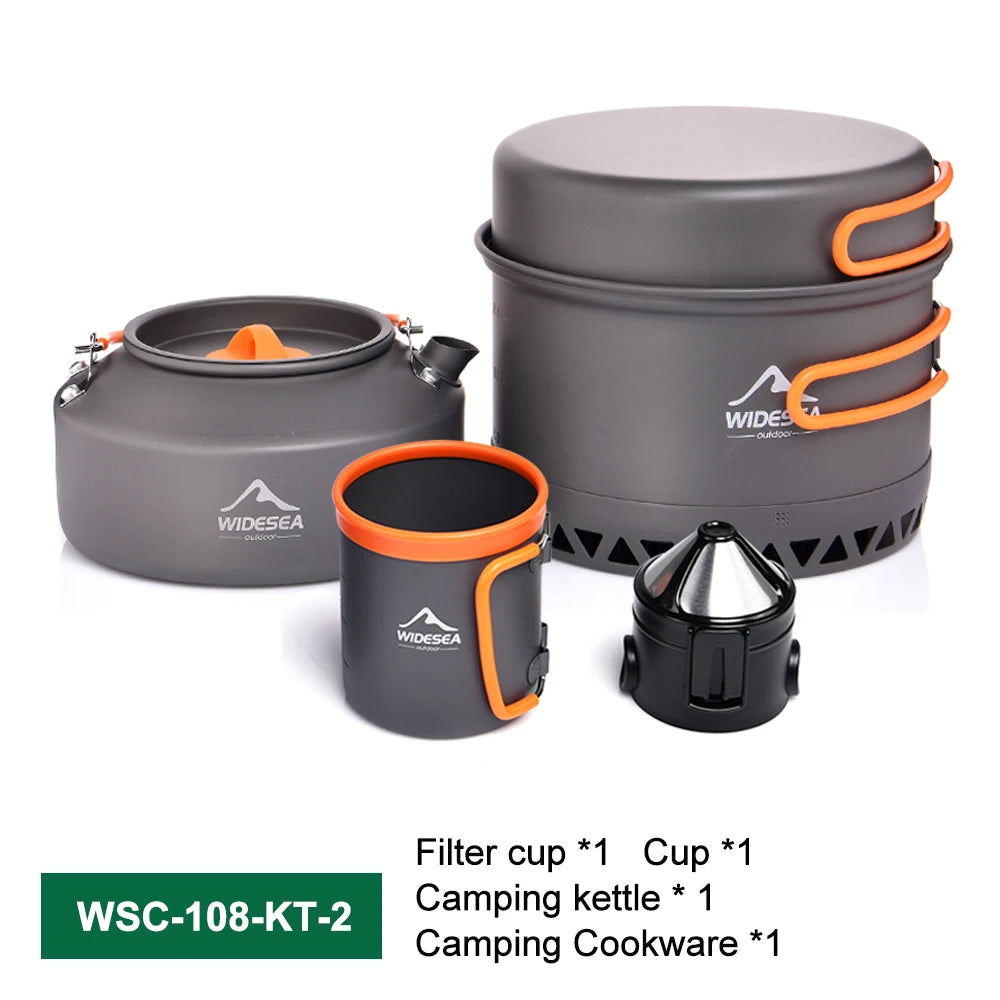 Camping Tableware Outdoor Cookware Set Pots Tourist Kettle Coffee Cup Kitchen Equipment Gear Utensils Hiking Picnic Travel