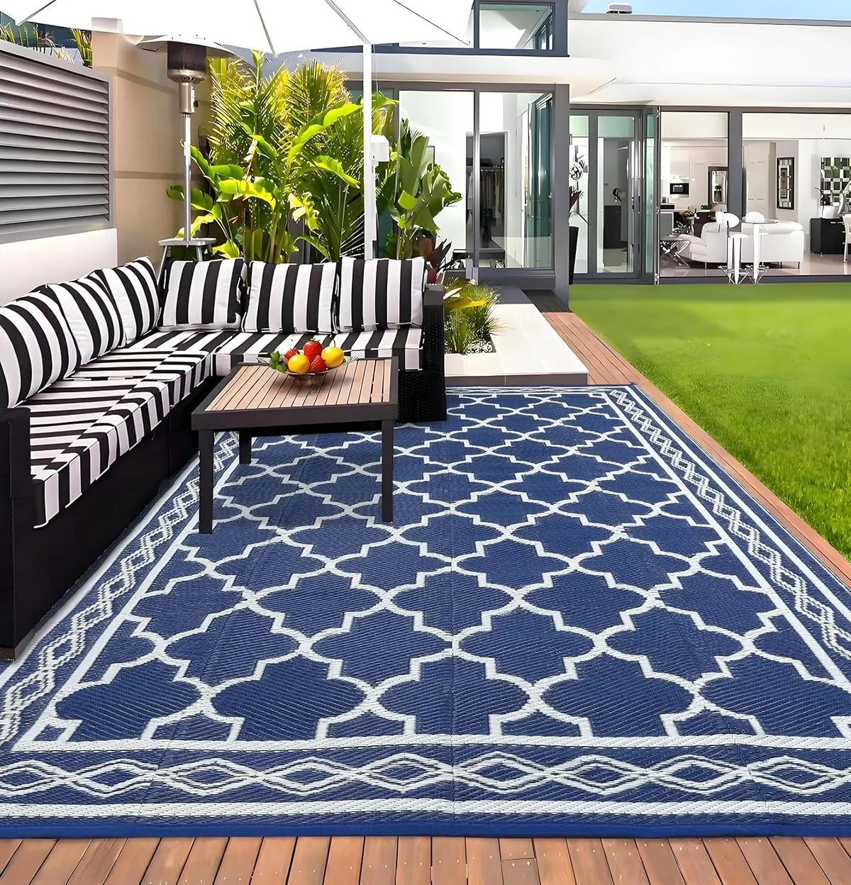 10x20 Outdoor Rug – Waterproof Foldable Reversible Plastic Straw Carpet, Large Area Mat for RV,